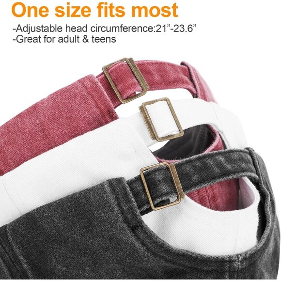 Men's Pink White Green 3 Pack Plain Cotton Retro Adjustable Baseball Hat Cap - Picture 4 of 7